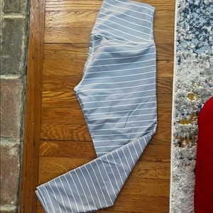 Grey with white pin stripes, DYI, size medium, 7/8 length